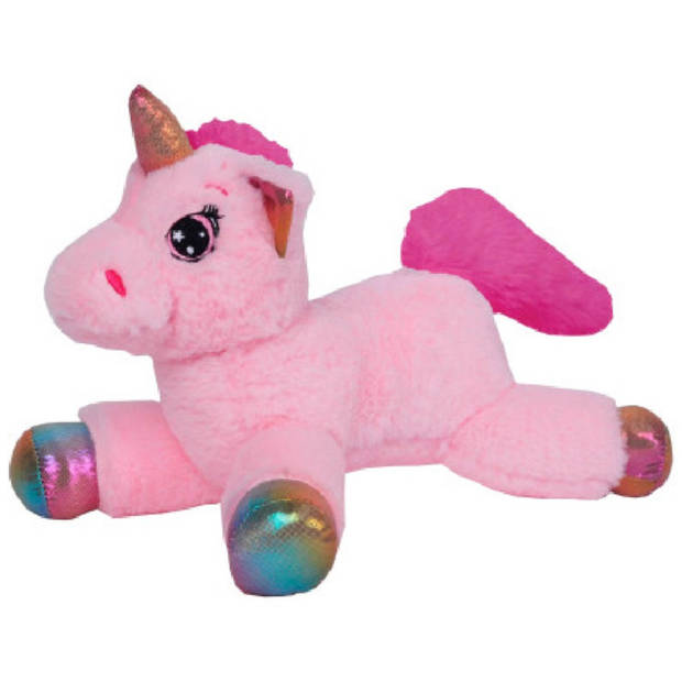 Knuffeldier Eenhoorn Mistica - zachte pluche stof - dieren knuffels - roze - 56 cm - Knuffeldier