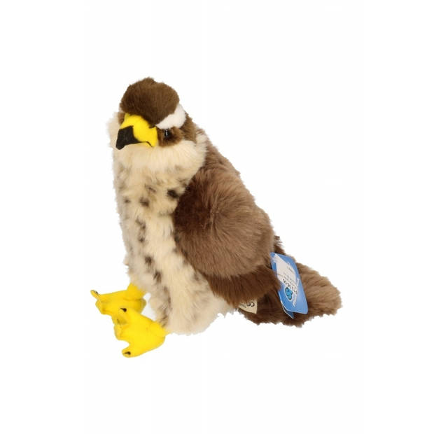 Pluche havik knuffel - bruin/wit - 23 cm - roofvogel - Knuffeldieren - Vogels - Vogel knuffels