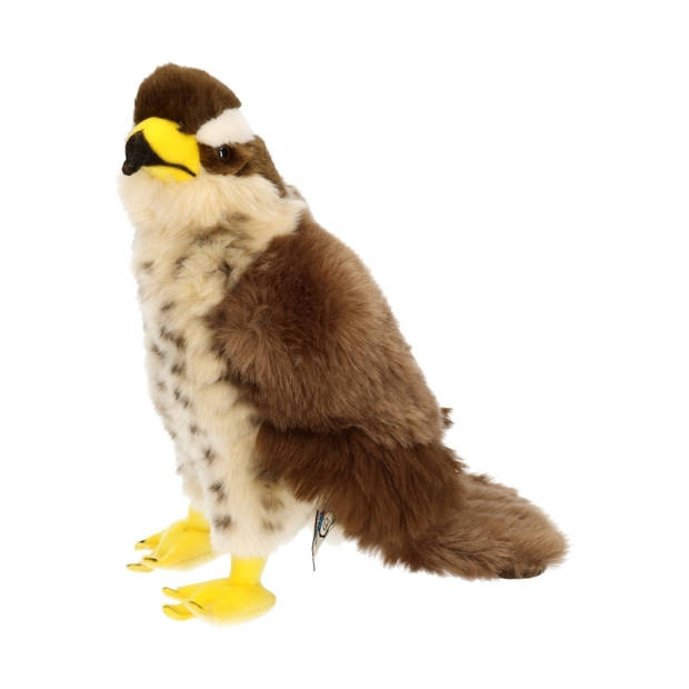 Pluche havik knuffel - bruin/wit - 23 cm - roofvogel - Knuffeldieren - Vogels - Vogel knuffels