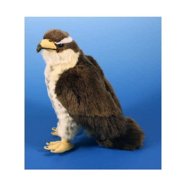 Pluche havik knuffel - bruin/wit - 23 cm - roofvogel - Knuffeldieren - Vogels - Vogel knuffels