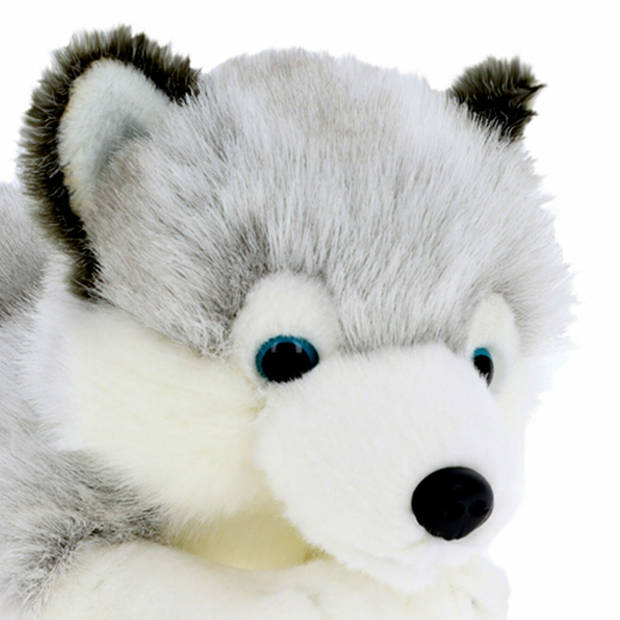 Keel Toys Knuffeldier Puppy Husky hond - zachte pluche stof - premium knuffels - grijs - 30 cm - Knuffel huisdieren