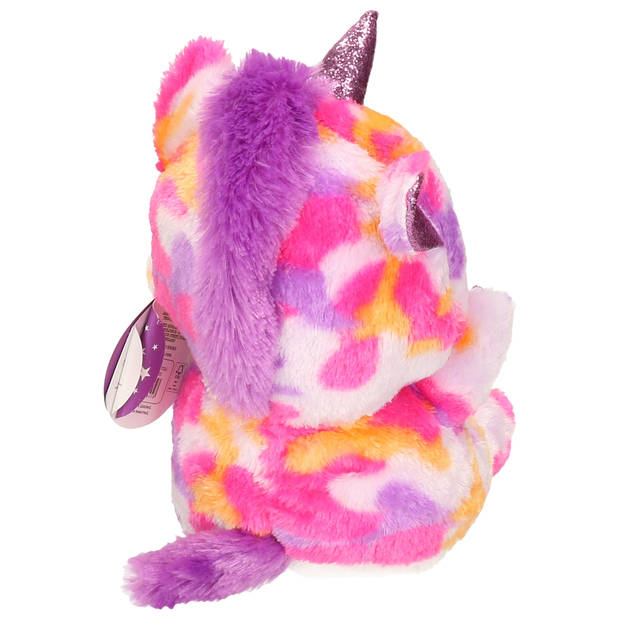 Keel Toys pluche eenhoorn knuffel - regenboog kleuren paars - 25 cm - Knuffeldier