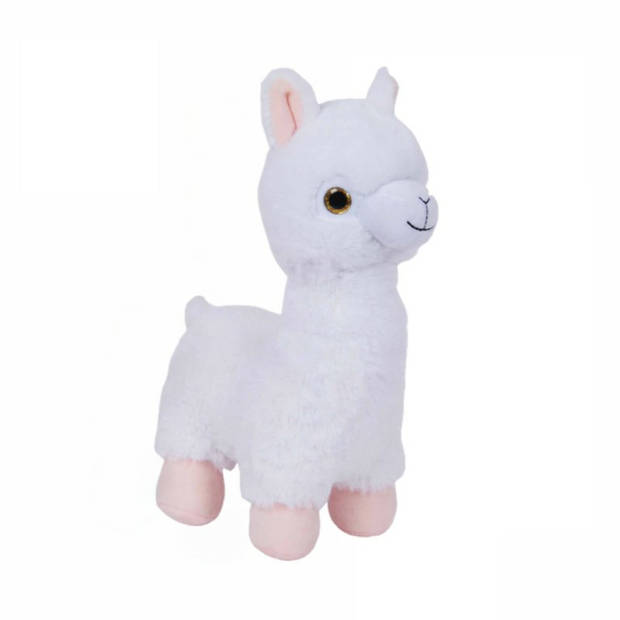 Pluche speelgoed knuffeldier Witte Lama van 27 cm - Knuffeldier