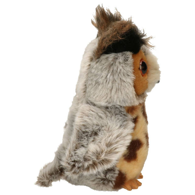 Pluche knuffel dieren Oehoe uil vogel van 18 cm - Vogel knuffels