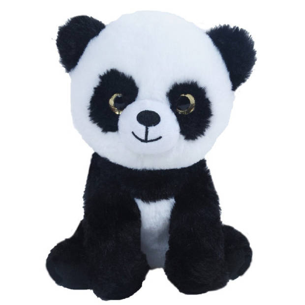 Knuffeldier Panda beer Bamboo - zachte pluche stof - dieren knuffels - zwart/wit - 21 cm - Knuffeldier