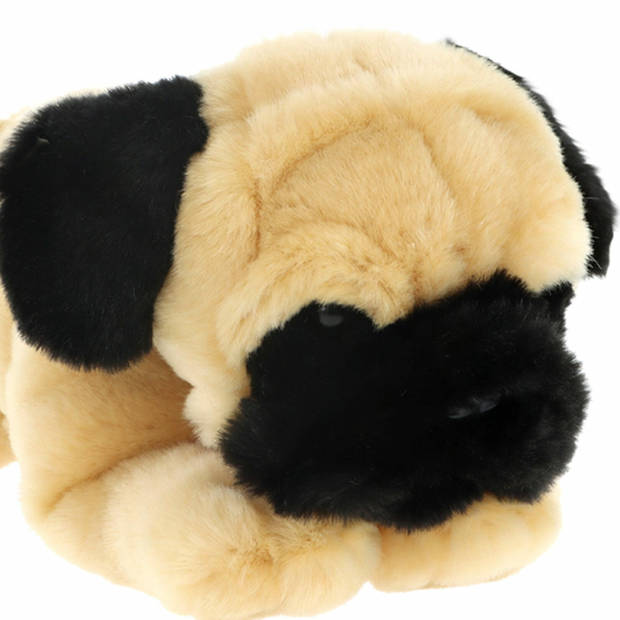 Keel Toys Knuffeldier Puppy Mopshond hond - zachte pluche stof - premium knuffels - beige - 30 cm - Knuffel huisdieren