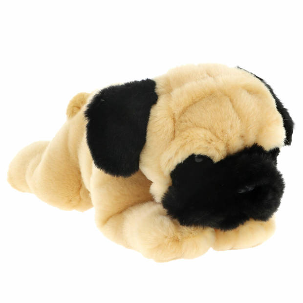 Keel Toys Knuffeldier Puppy Mopshond hond - zachte pluche stof - premium knuffels - beige - 30 cm - Knuffel huisdieren