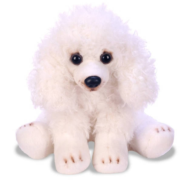 Witte Poedel knuffel 12 cm - Knuffel huisdieren