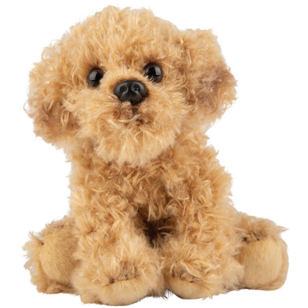 Suki Gifts pluche honden knuffel Labradoole - 13 cm - lichtbruin - Knuffel huisdieren