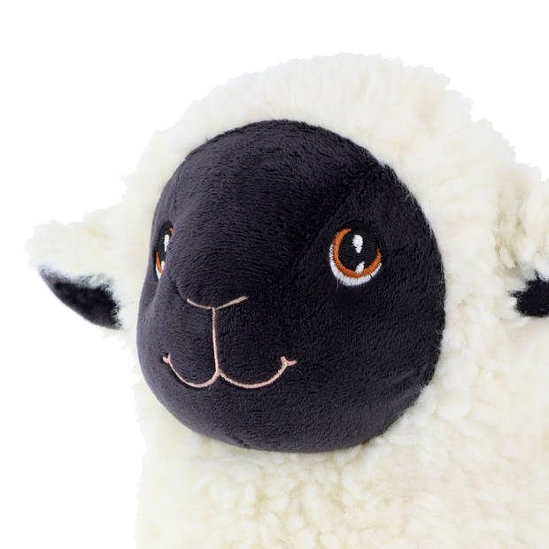 Keel Toys pluche schaap/lammetje knuffeldier - wit/zwart - lopend - 18 cm - Knuffel boederijdieren