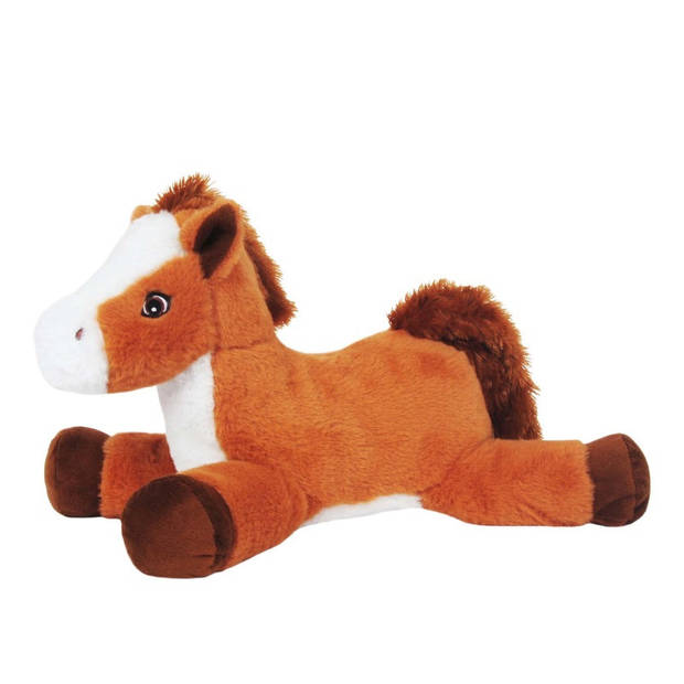 Knuffeldier Paard Merry - zachte pluche stof - dieren knuffels - lichtbruin - 38 cm - Knuffel boederijdieren