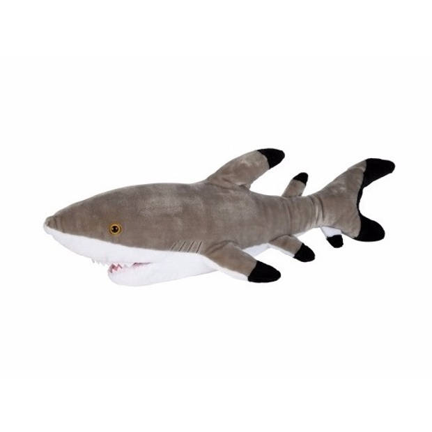 Rif haai met zwarte punt pluche 75 cm - Knuffel zeedieren