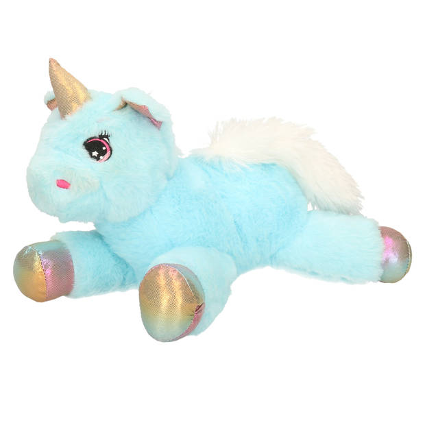 Knuffeldier Eenhoorn Mistica - zachte pluche stof - dieren knuffels - blauw - 56 cm - Knuffeldier