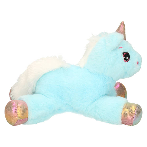 Knuffeldier Eenhoorn Mistica - zachte pluche stof - dieren knuffels - blauw - 56 cm - Knuffeldier