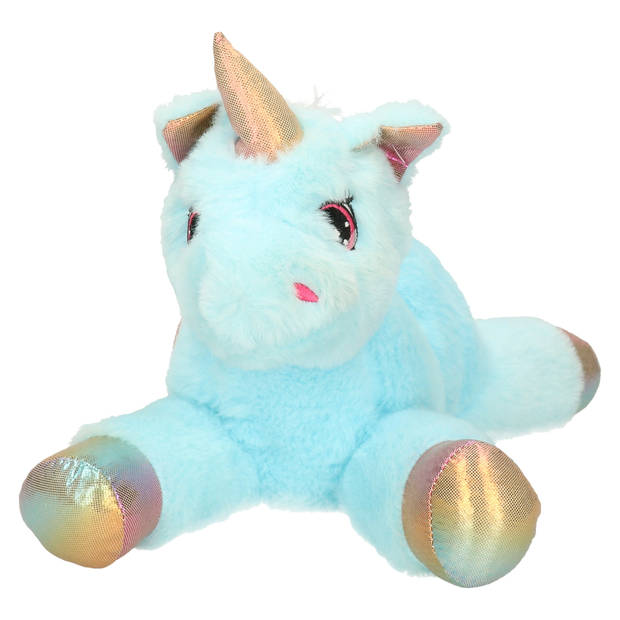 Knuffeldier Eenhoorn Mistica - zachte pluche stof - dieren knuffels - blauw - 56 cm - Knuffeldier