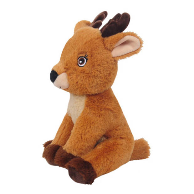 Knuffeldier Hertje Sammy - zachte pluche stof - dieren knuffels - bruin - 24 cm - Knuffeldier