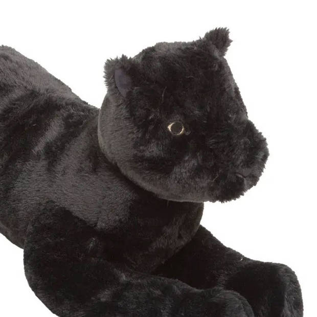 Atmosphera Knuffeldier Zwarte Panter Joey - zachte pluche stof - wilde dieren knuffels - 70 cm - Knuffeldier