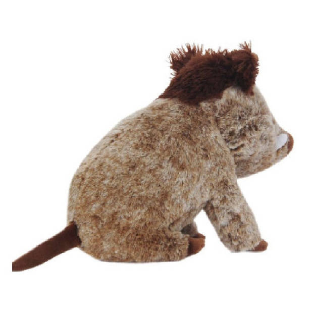 Knuffeldier Wild Zwijn Muddy - zachte pluche stof - dieren knuffels - grijsbruin - 25 cm - Knuffeldier