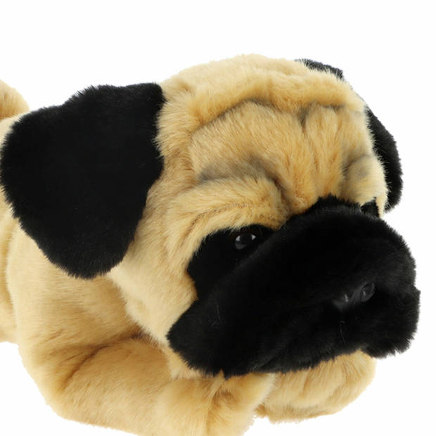 Keel Toys Knuffeldier Puppy Mopshond hond - zachte pluche stof - premium knuffels - beige - 35 cm - Knuffel huisdieren