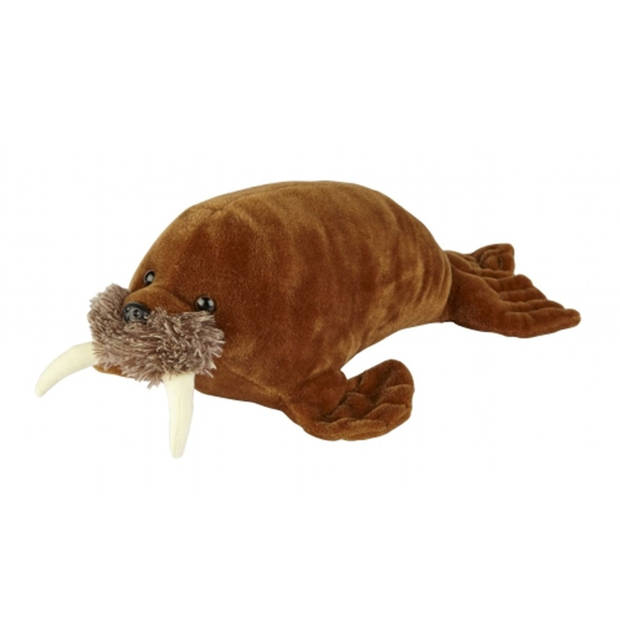 Ravensden Walrus pluche knuffeldier - 40 cm - bruin - Speelgoed zeedieren - Knuffel zeedieren