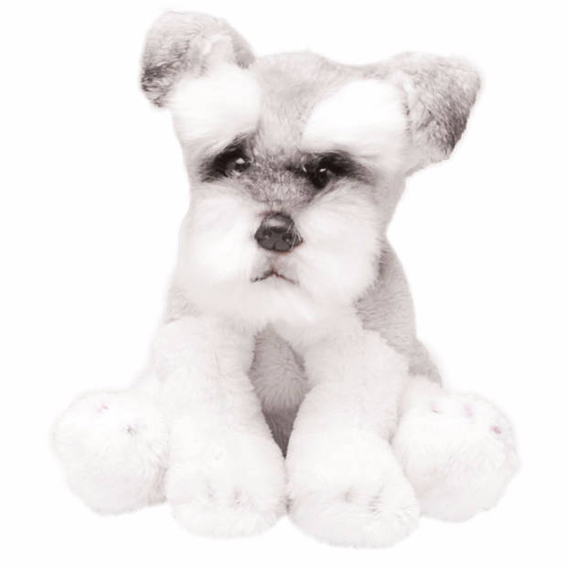 Speelgoed knuffel pluche Schnauzers wit/grijs 13 cm - Knuffel huisdieren