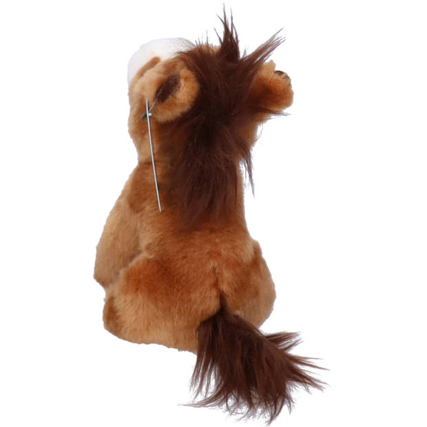 Ravensden Pony/paard pluche knuffeldier - 18 cm - bruin - boerderijdieren knuffels - Knuffel boederijdieren