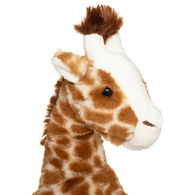 Atmosphera Knuffeldier Giraffe Carmen - zachte pluche stof - wilde dieren knuffels - bruin - 32 cm - Knuffeldier