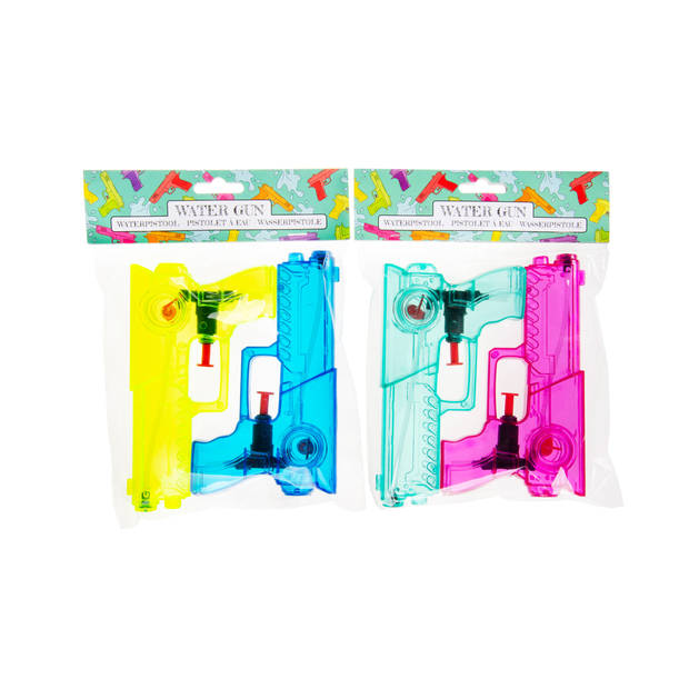 LG Design Waterpistool set - 6x - klein model - 15 x 8 x 3 cm - diverse kleuren - waterpistooltje - Waterpistolen