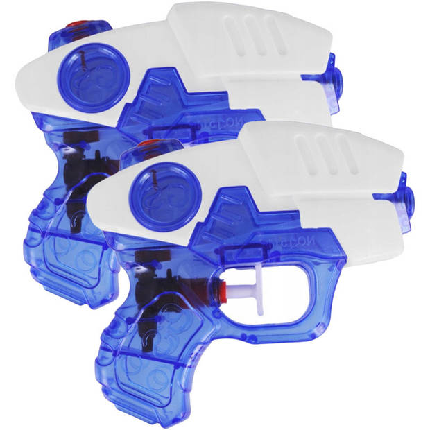 Waterpistooltje/waterpistool - 10x - blauw/wit - 12 cm - speelgoed - Waterpistolen