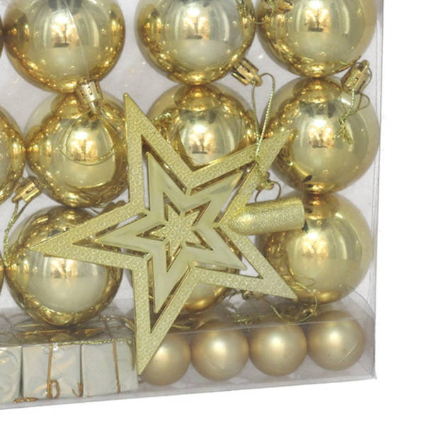 Gerimport Kerstballen en ornamenten - 29x - goud kunststof - Kerstbal