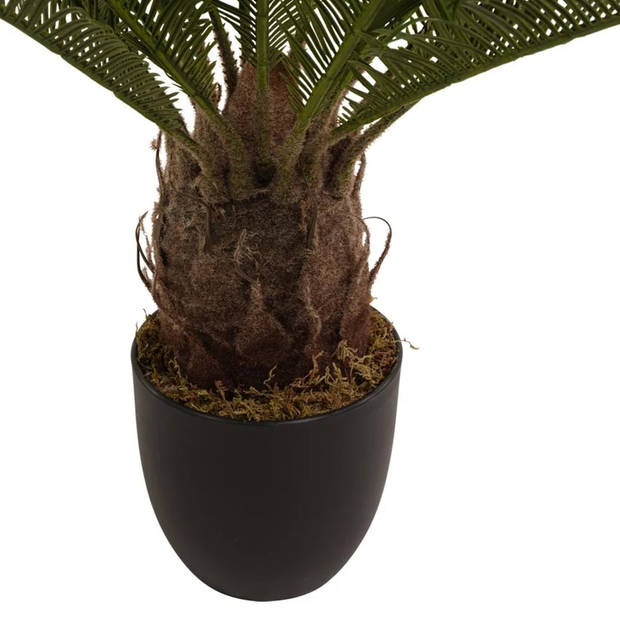 Lesli Living Kunstplant Tropische Palm - in binnenpot - zwart - 60 cm - zijde - Kunstplanten