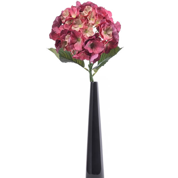 Emerald Kunstbloem hortensia tak - 50 cm - fuchsia - kunst zijdebloemen - decoratie - hydrangea - Kunsttakken