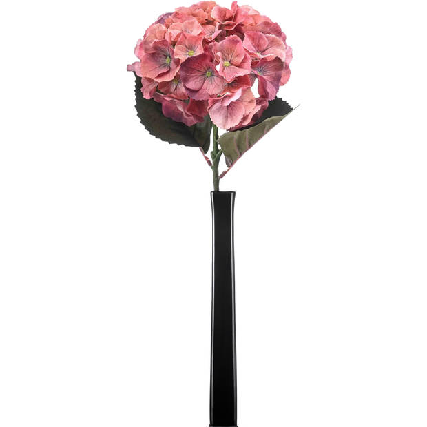 Emerald Kunstbloem hortensia tak - 50 cm - koraal roze - kunst zijdebloemen - decoratie - hydrangea - Kunsttakken