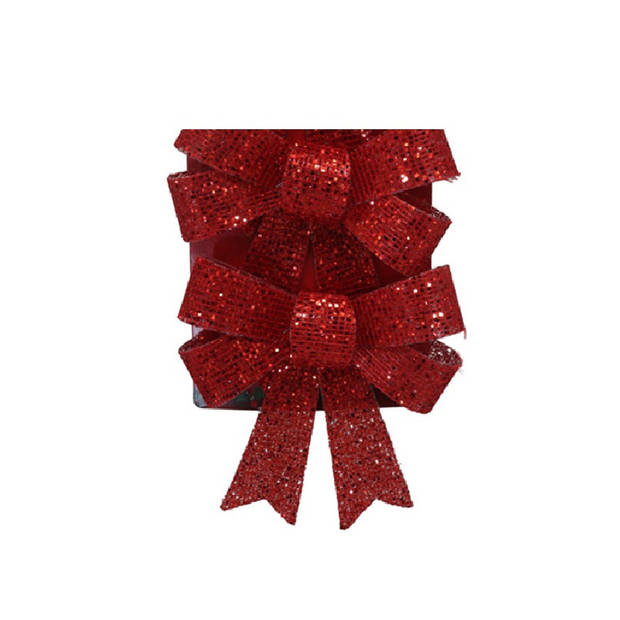 Gerimport kerststrikken -3x - rood - 10x13 cm - kersthanger - Kersthangers