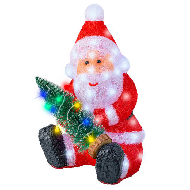 Lumineo Verlicht figuur - kerstman - 49,5 cm - LED figuur - kerstverlichting figuur