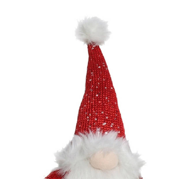 Gerimport Pluche kerst gnome - kerstman - H36 cm - decoratie pop - Kerstman pop