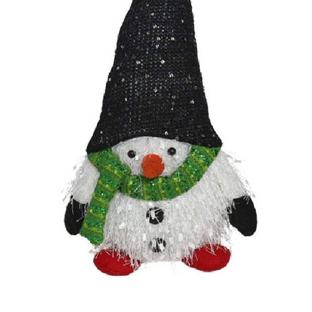 Gerimport Pluche kerst gnome - sneeuwpop - H36 cm - decoratie pop - Kerstman pop