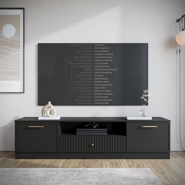 Meubella TV-Meubel Dream - Mat zwart - 180 cm