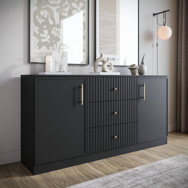 Meubella Dressoir Dream - Zwart - 160 cm