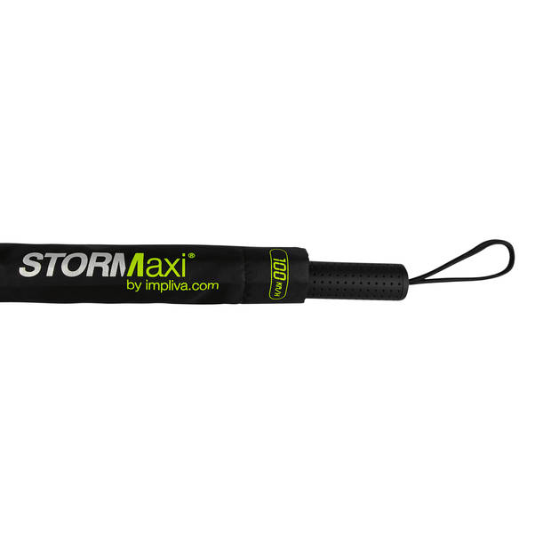 Windproof storm paraplu 100 cm zwart/lime groen - Paraplu's