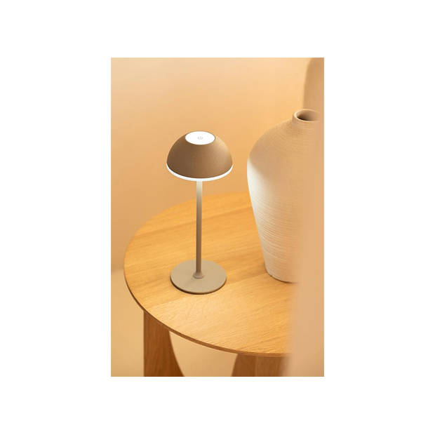 JENS Living LED Tafellamp - Oplaadbaar - Ø 11 x 28,5 cm - Beige