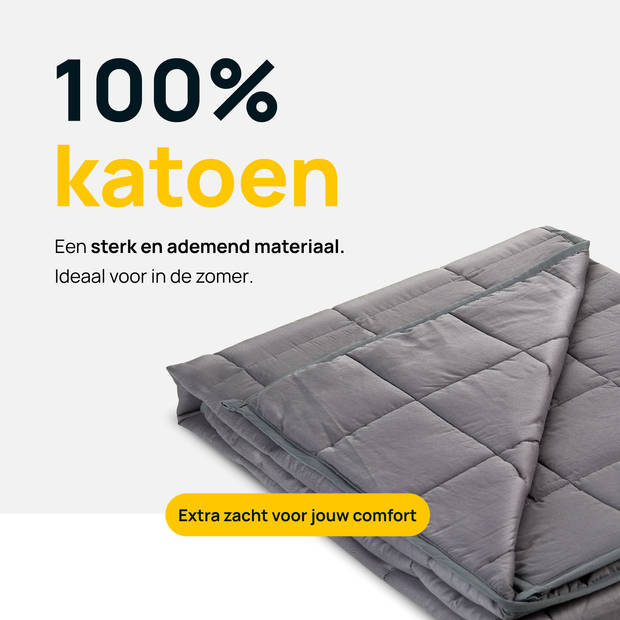 Kustaa Verzwaringsdeken 6,8kg - 152x203cm - 100% Katoen - Zwaartedeken - Kalmeringsdeken - Weighted Blanket - Anti Stres