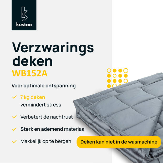 Kustaa Verzwaringsdeken 7 KG - Bamboe - Zwaartedeken - Koel en Ademend materiaal - 152 x 203 cm - Weighted Blanket - Ant