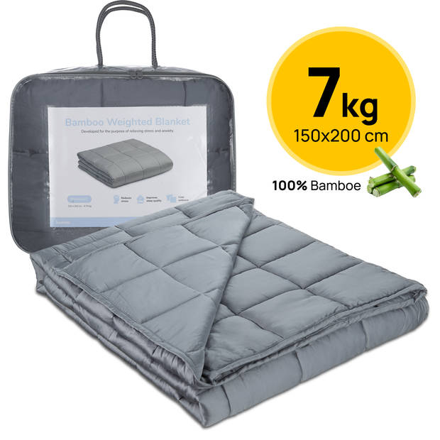 Kustaa Verzwaringsdeken 7 KG - Bamboe - Zwaartedeken - Koel en Ademend materiaal - 152 x 203 cm - Weighted Blanket - Ant