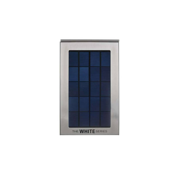 The White Series - RVS wandlamp op zonne-energie - 25.5 cm