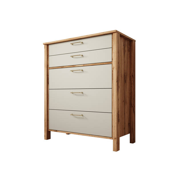 Meubella Ladekast Isaac - Beige - 90 cm - 5 lades