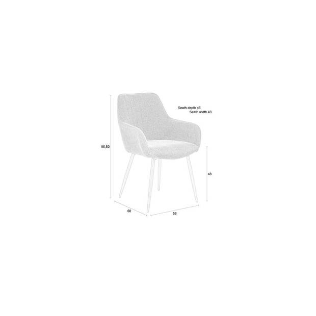 Housecraft Maud Eetkamerstoelen met armleuning Off-White - Set van 2