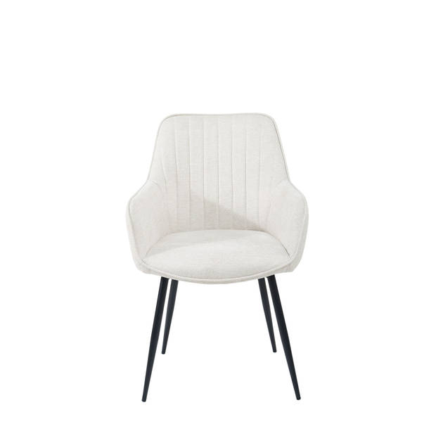 Housecraft Maud Eetkamerstoelen met armleuning Off-White - Set van 2