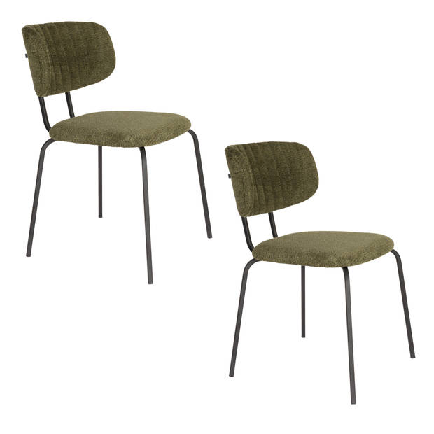 Housecraft Jaze Eetkamerstoelen Groen - Set van 2