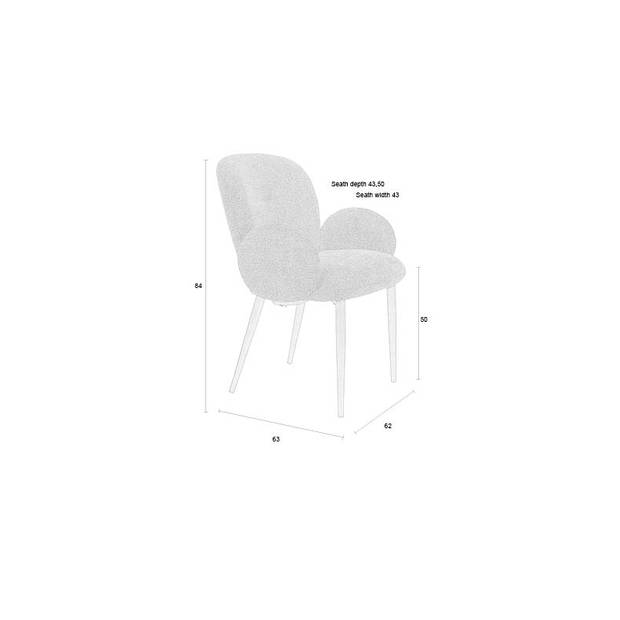 Housecraft Alaz Eetkamerstoelen met armleuning Off-white - Set van 2